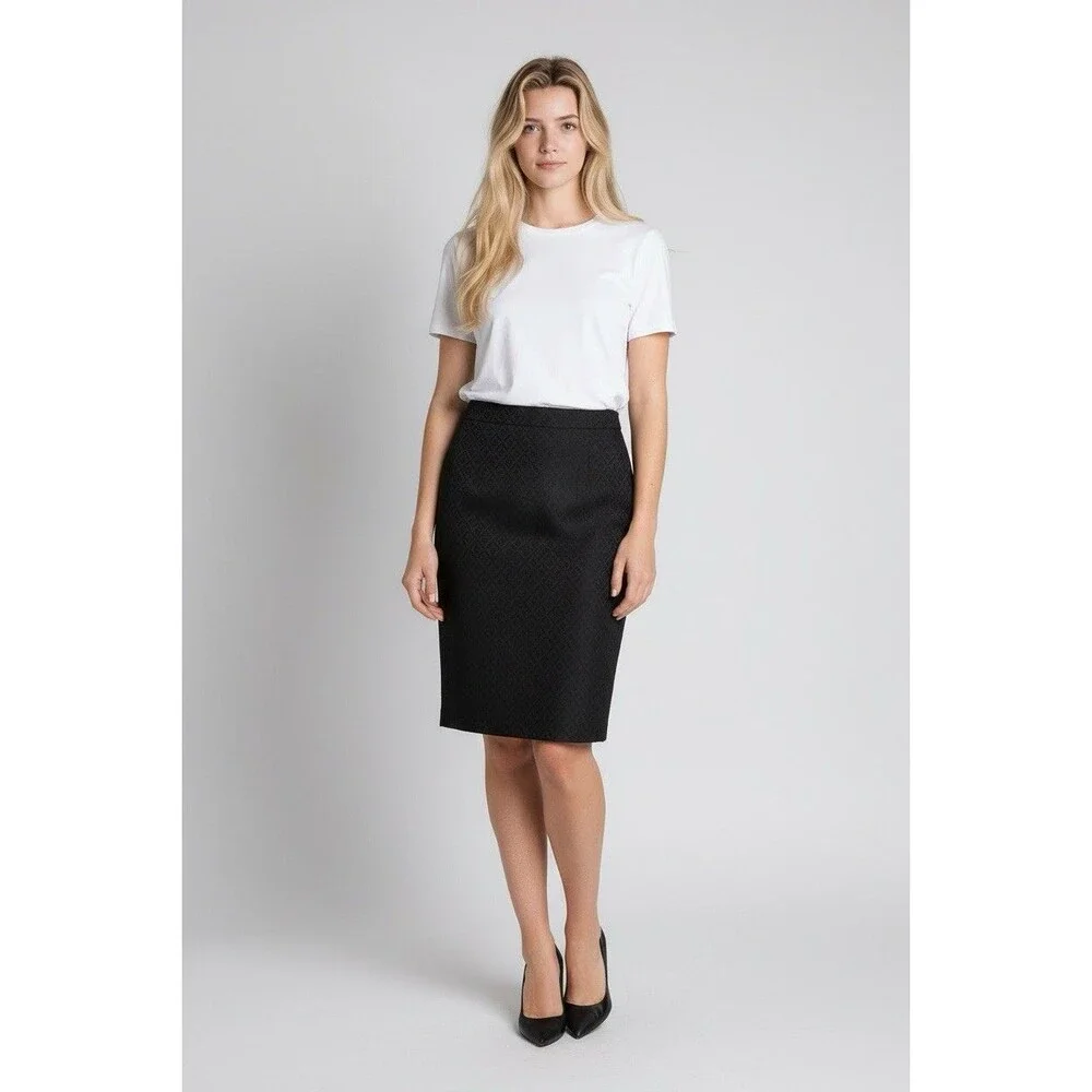 Tahari Arthur S.Levine Green Textured Women’s Pencil Skirt Size 6 Whimsigoth